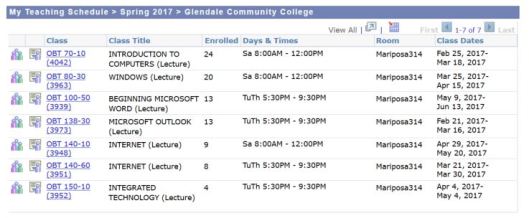 schedule spring 2017